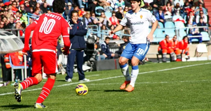 Săpunaru este la al doilea gol în tricoul Zaragozei, după cel cu Sevilla, din octombrie 2012. Foto: www.vavel.com