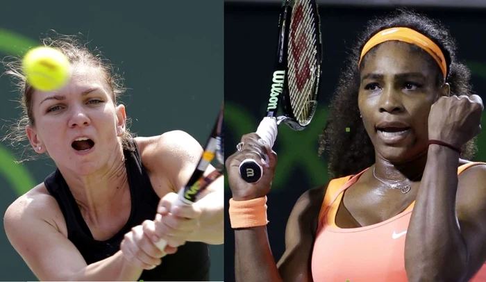 Meciul a durat două ore şi opt minute, iar Williams, de şapte ori campionă la Miami Open şi câştigătoarea ultimelor două ediţii, a obţinut a cincea victorie, din şase partide jucate cu Halep FOTO Colaj AP