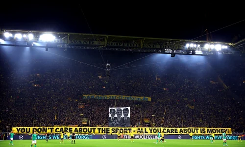Protestul suporterilor de la Borussia Dortmund, Champions League (Getty Images) jpg
