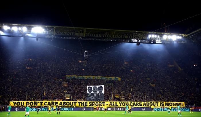 Susținătorii Borussiei Dortmund au protestat în Liga Campionilor (FOTO: Getty Images)