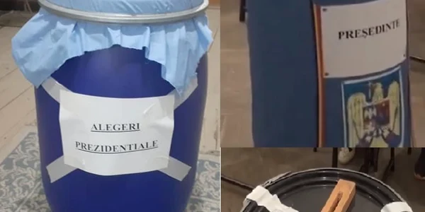 Urnele - butoaie pentru murături sau tărâţe folosite de ani de zile în comune din Vâlcea la alegerile electorale Foto colaj