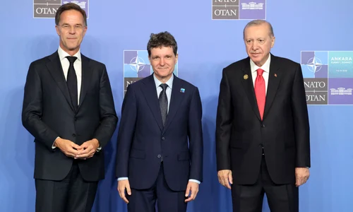 Nicușor Dan, Rutte și Erdogan la Summitul NATO FOTO AFP