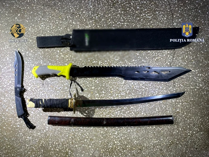 Arme descoperite la descinderi. FOTO: Poliția Română