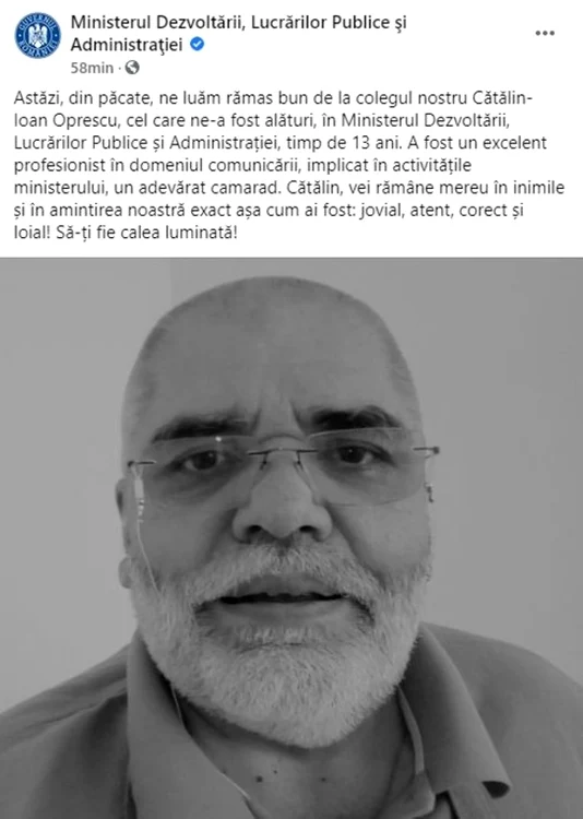 
    Cătălin Ioan Oprescu lucra de 13 ani la Ministerul Dezvoltării Sursa foto: Facebook  