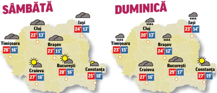 În următoarele două zile temperaturile vor fi în creștere, chiar dacă pe alocuri vor persista norii