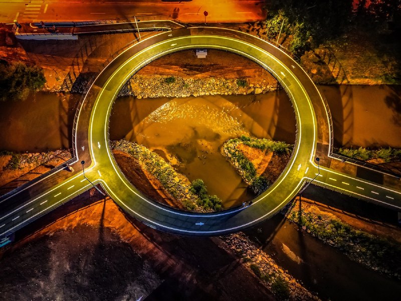 Spectaculoasa pistă de biciclete a Sibiului. Imagini senzaționale pe malurile Cibinului VIDEO