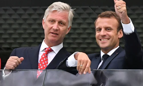 2018 FIFA World Cup Semi finals   France vs Belgium   Emmanuel Macron   St Petersburg jpeg