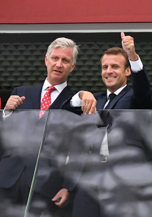 2018 FIFA World Cup Semi finals   France vs Belgium   Emmanuel Macron   St Petersburg jpeg