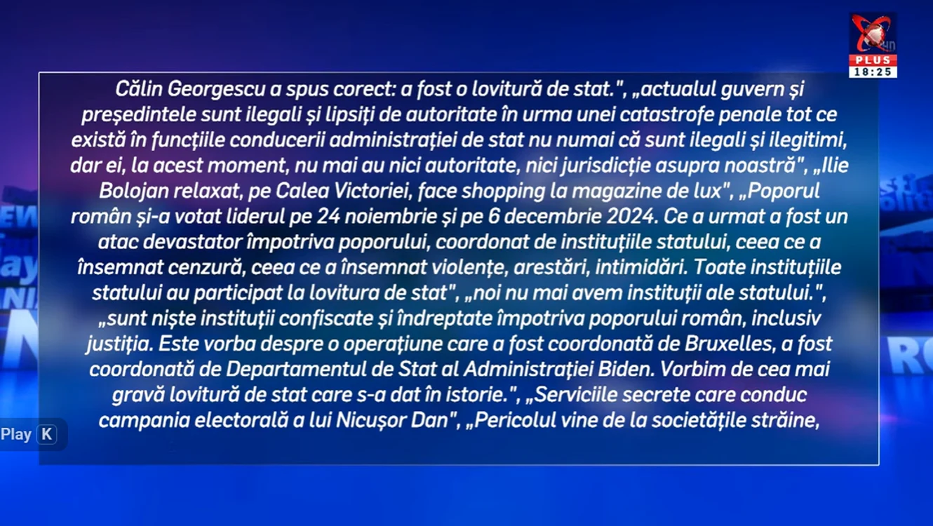 Mesaje difuzate în inervalul de 3 ore de suspendare a emisiei