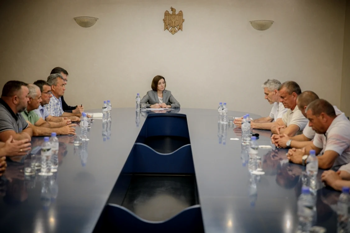 Maia Sandu a avut o întrevedere cu fermierii care protestează. FOTO: Presedinte.md
