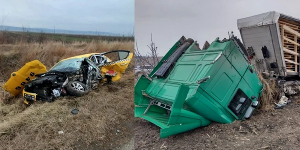 taxi tir accident Bacau colaj