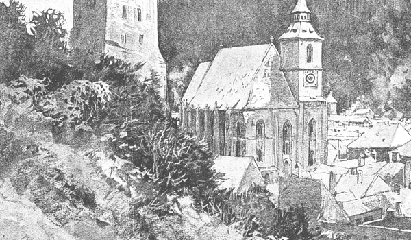 Biserica Neagră din Brașov, desen de epocă