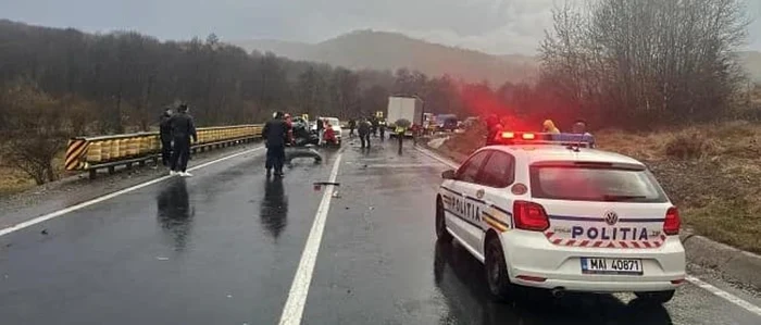 Accident mortal pe DN1. Foto: IPJ Braşov