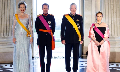 banchet de stat la Bruxelles cu Regina Mathilde a Belgiei, Marele Duce Henri de Luxemburg, Regele Philippe al Belgiei si Marea Ducesa Maria Teresa Casa Regala belgiana (5) jpg