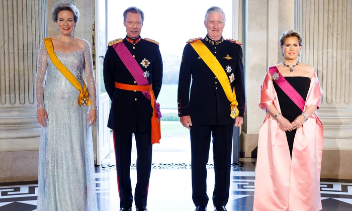 banchet de stat la Bruxelles cu Regina Mathilde a Belgiei, Marele Duce Henri de Luxemburg, Regele Philippe al Belgiei si Marea Ducesa Maria Teresa   Casa Regala belgiana (5) jpg