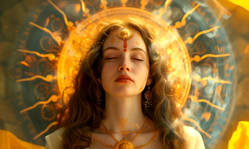 renaissance portrait woman as sun goddess jpg