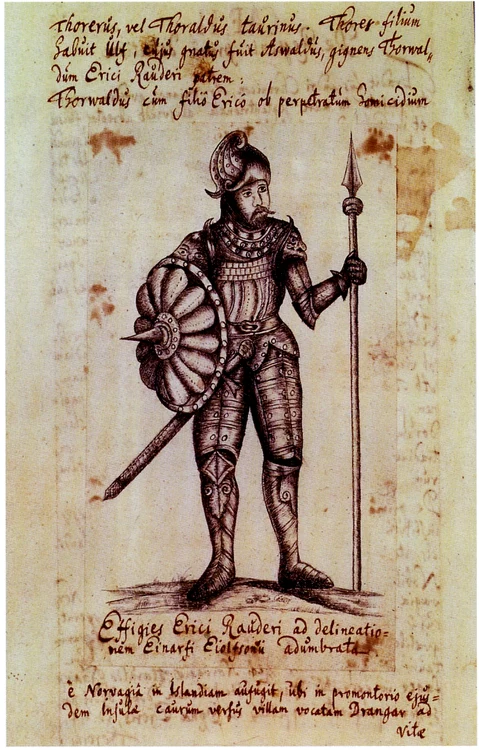 Erik cel Roșu, desen din secolul al XVII-lea 