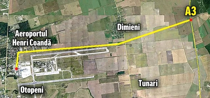 Cele 700 hectare de teren fac legătura între actualul aeroport și Autostrada A3 București-Ploiești