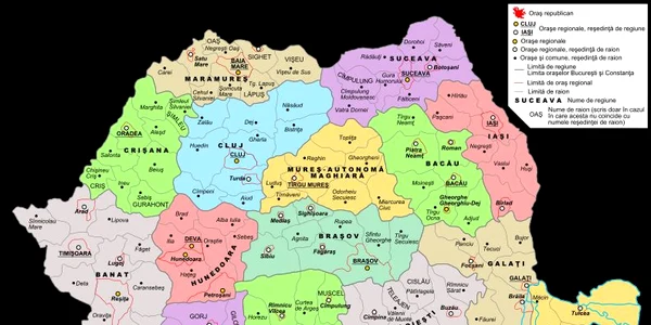Harta administrativă 1960-1968