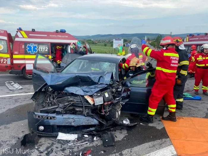 Accident grav în județul Mureș FOTO ISU Mureș