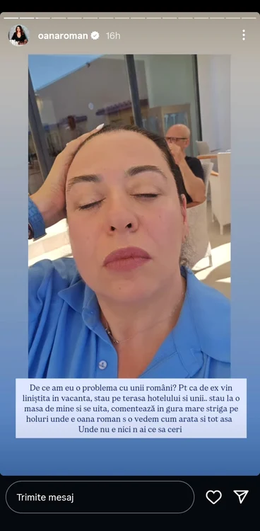 Oana Roman povestește ce i s-a întâmplat în vacanță / foto: captură InstaStory 