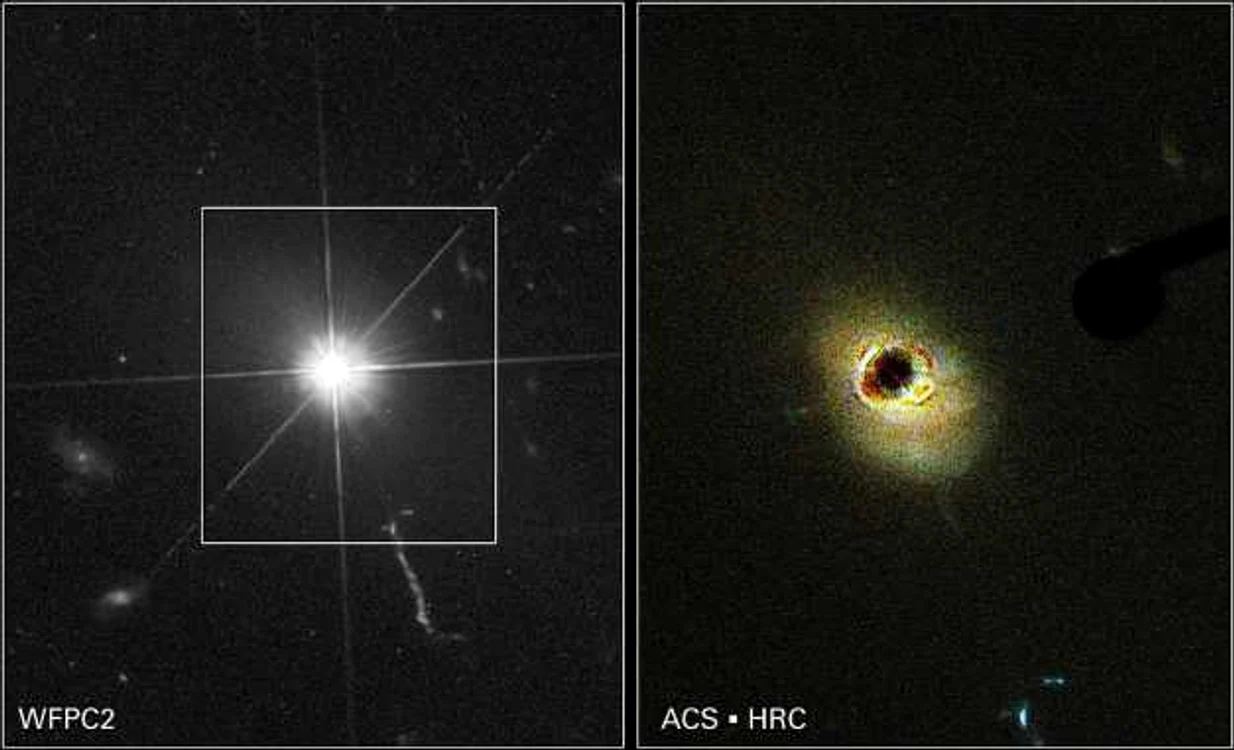 Nucleu de quasar fotografiat de Telescopul spaţial Hubble. Sursa foto: wikipedia