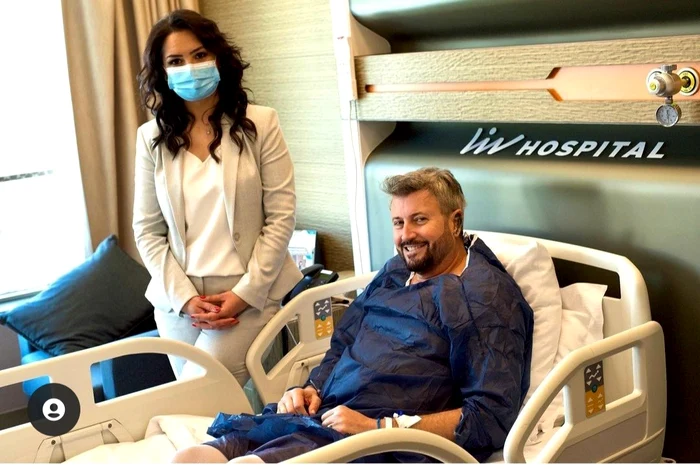 Cătălin Botezatu, pe patul de spital din Turcia, alături de Eva Pavelfoto: Instagram