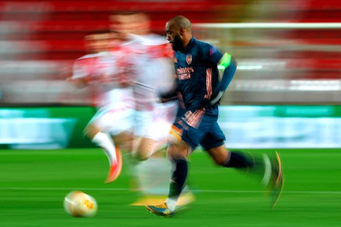 Căpitan la Arsenal, Alexandre Lacazette a reușit o „dublă”Foto: EPA-EFE