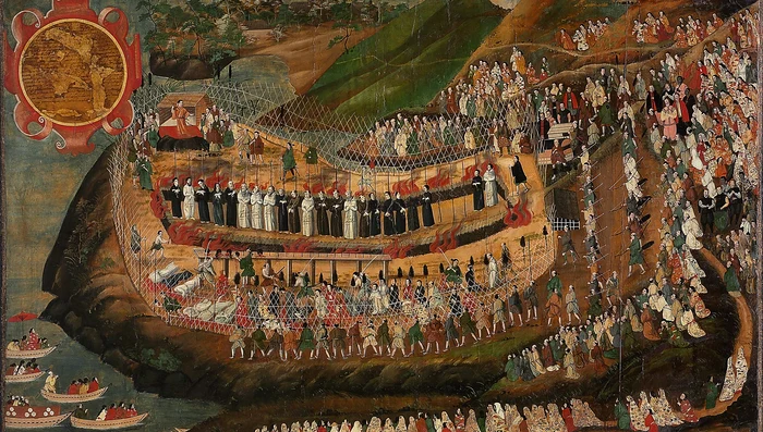 Martyrdom of Nagasaki Painting 1622 png