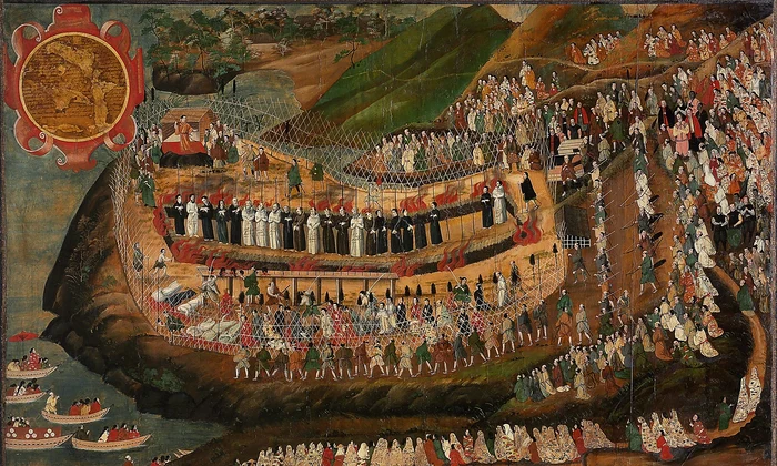 Martyrdom of Nagasaki Painting 1622 png