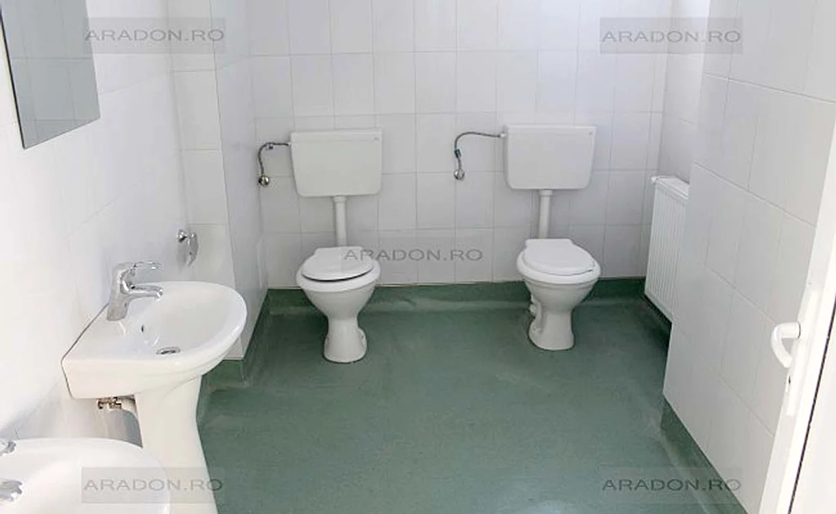 
    Așa arată grupul sanitar cu cele două WC-uri alăturateFoto: aradon.ro  