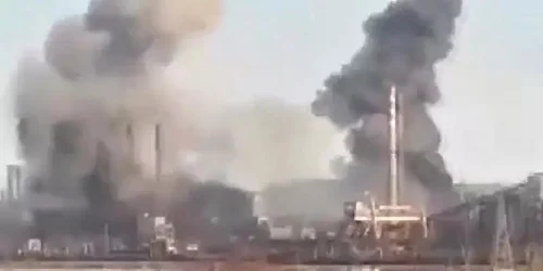 Otelărie din Mariupol bombardată foto captura video