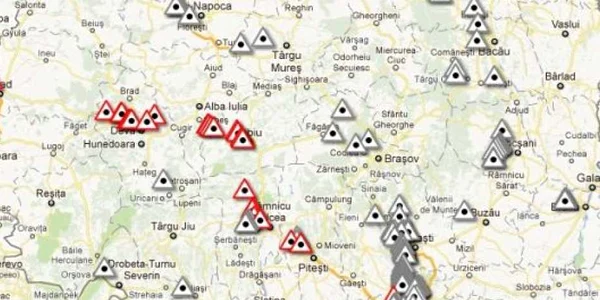 Harta "punctelor negre" identificate pe drumurile naționale