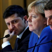 Zelenski Merkel Macron Putin FOTO EPA-EFE