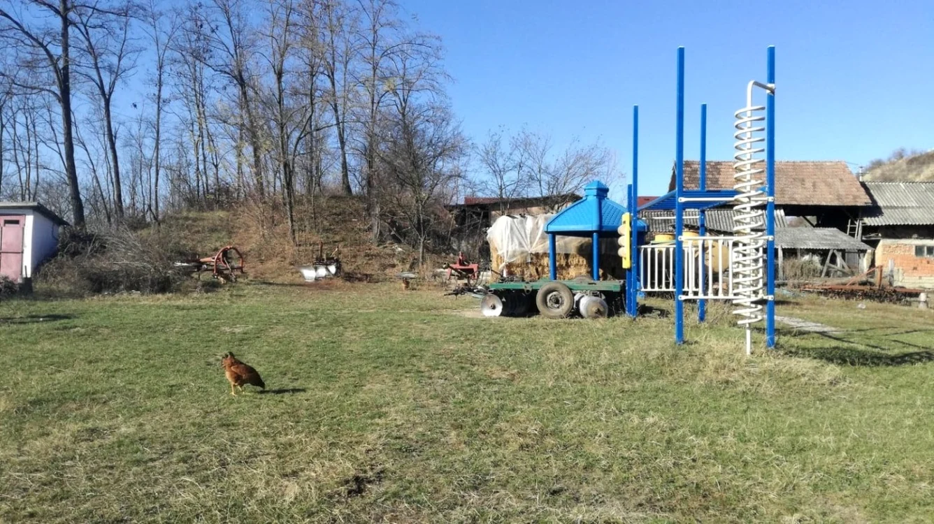În curtea şcolii din Fântâniţa au apărut utilaje agricole, lemne, fân şi animale