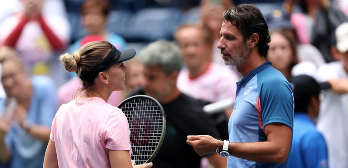 Simona Halep și antrenorul ei, Patrick Mouratoglou. Foto Getty images