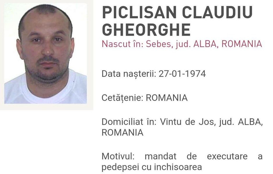 Infractor român periculos, din categoria Most Wanted, prins în Spania. Are o condamnare la 10 ani de închisoare