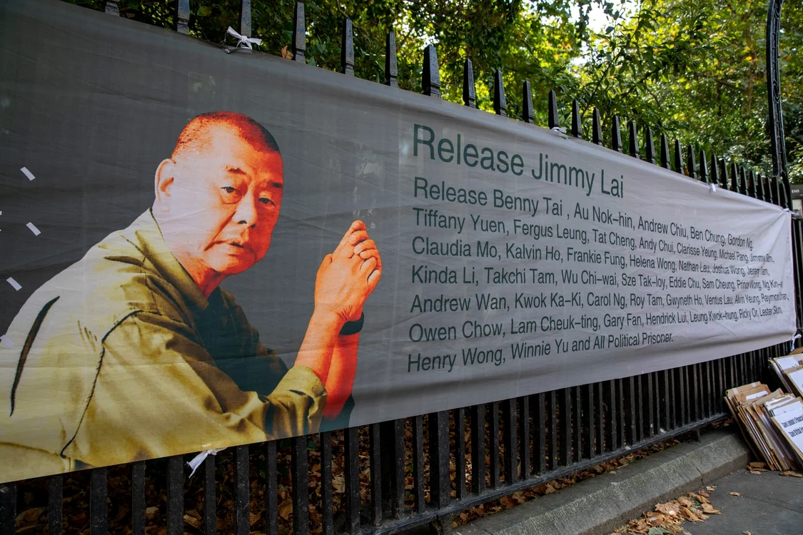 Banner cu Jimmy Lai FOTO profimedia 