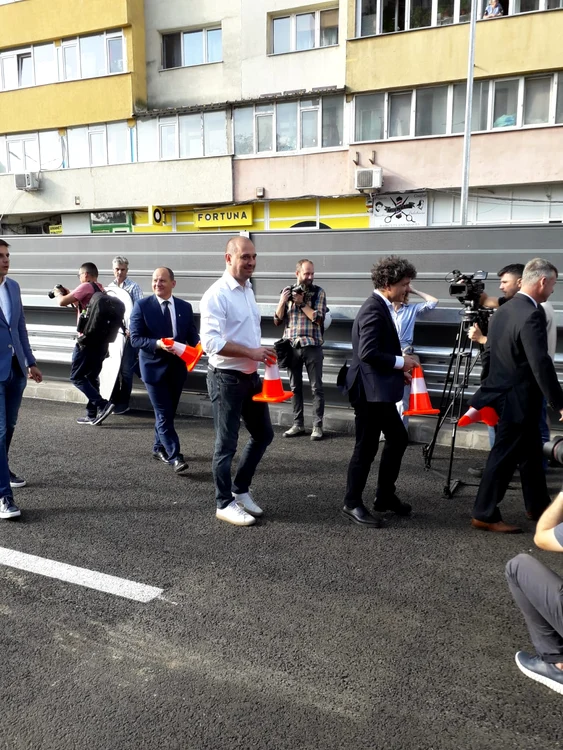 Nicușor Dan și Radu Mihaiu au participat la inaugurarea pasajului Doamna Ghica. Foto: Click.