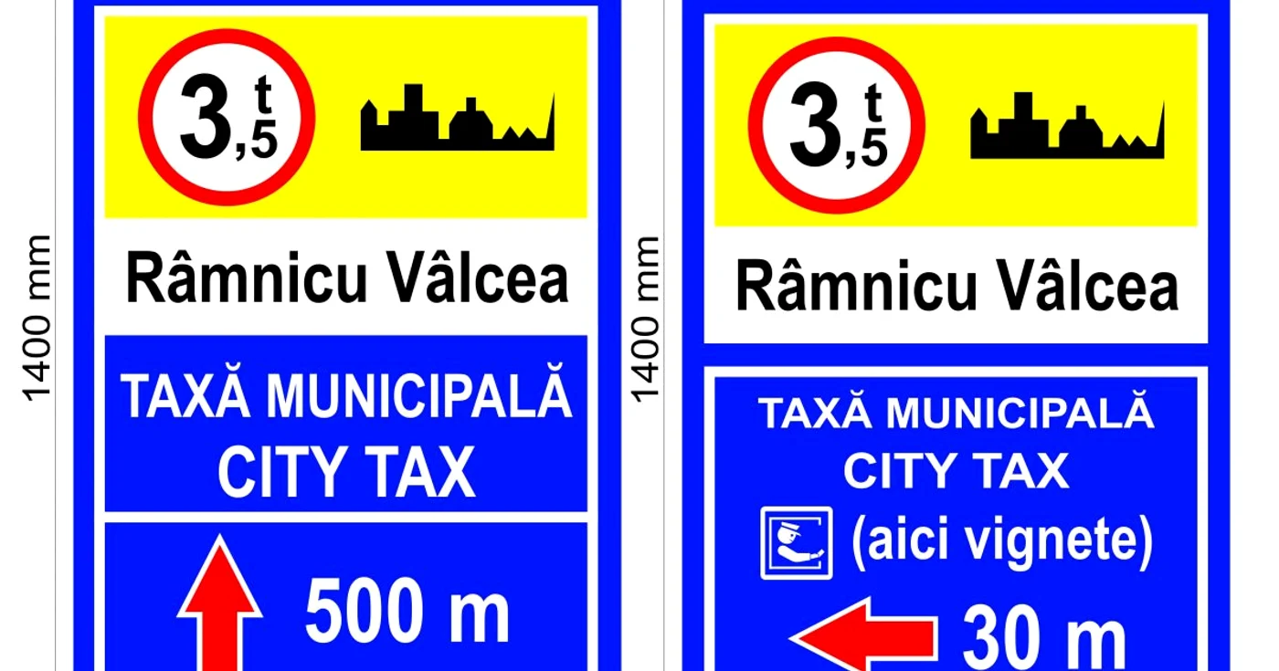 Afise de informare despre unde se pot cumpara vignete de o zi pentru transportatori