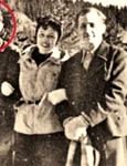 Lucreţiu Pătrăşcanu (medalion) între soţie (dreapta) şi Lena Constante (stânga) la Cabana Diham, în 1944, însoţiţi de folcloristul Harri Brauner (primul din dreapta) şi scriitorul Mihail Sebastian (primul din stânga). © Adevărul
