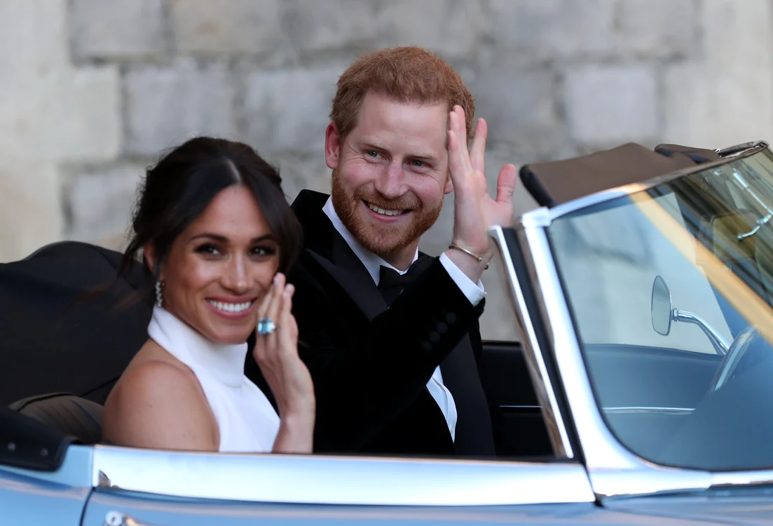 Prințul Harry și Meghan Markle la recepția de nuntă din 2018, Getty (2) jpg