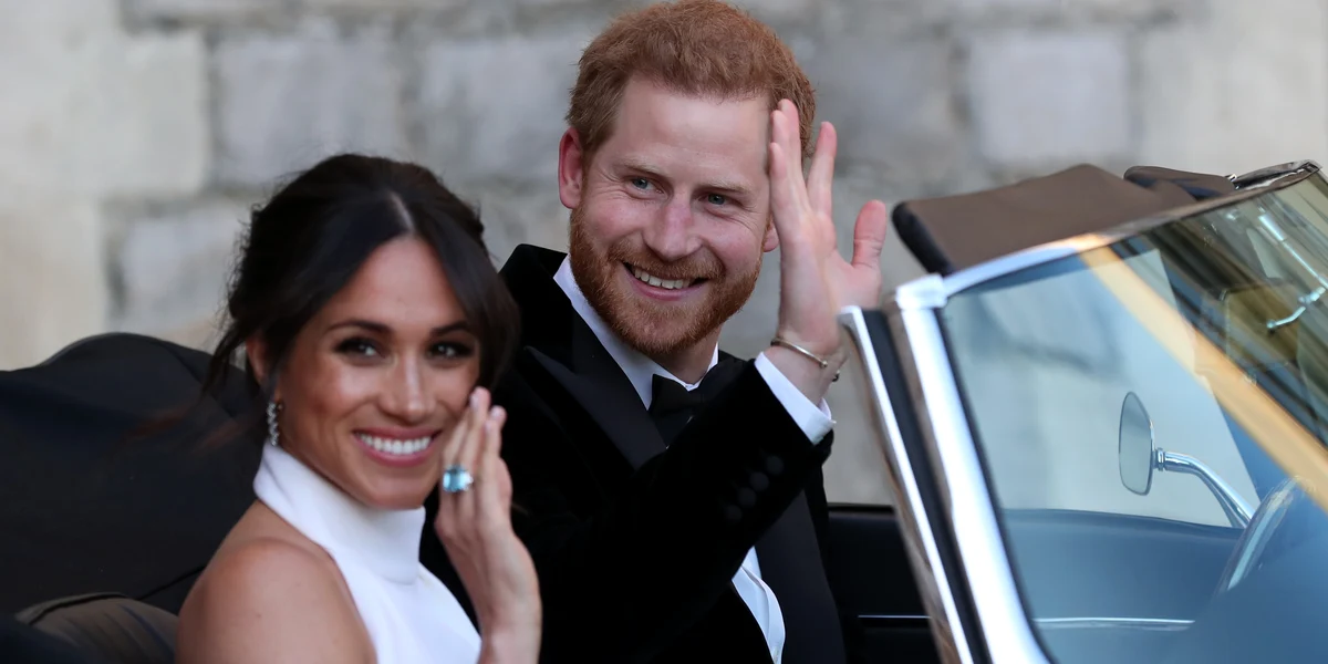 Prințul Harry și Meghan Markle la recepția de nuntă din 2018, Getty (2) jpg