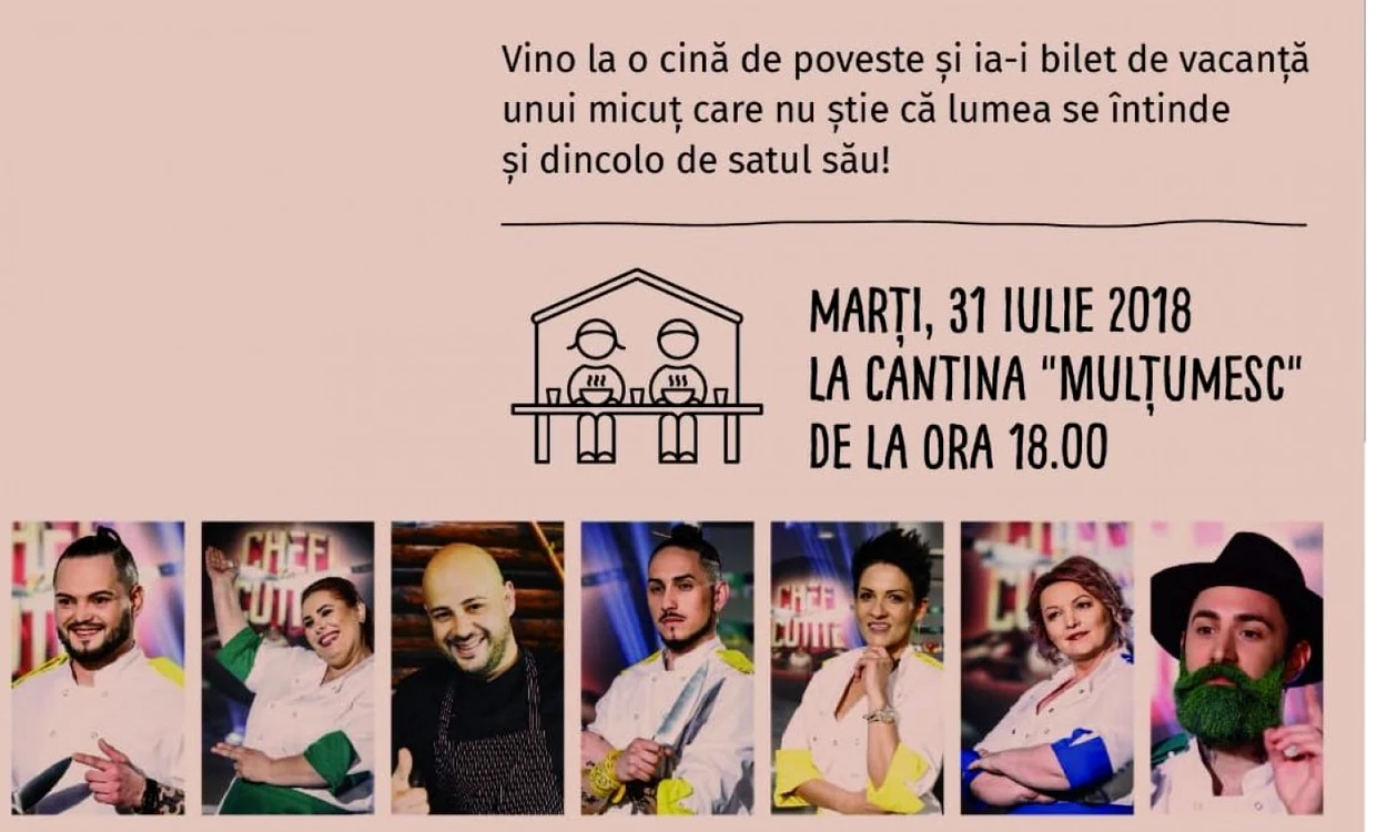 Bucătarii vor gătii pentru a-i ajuta pe copiii nevoiaşi.