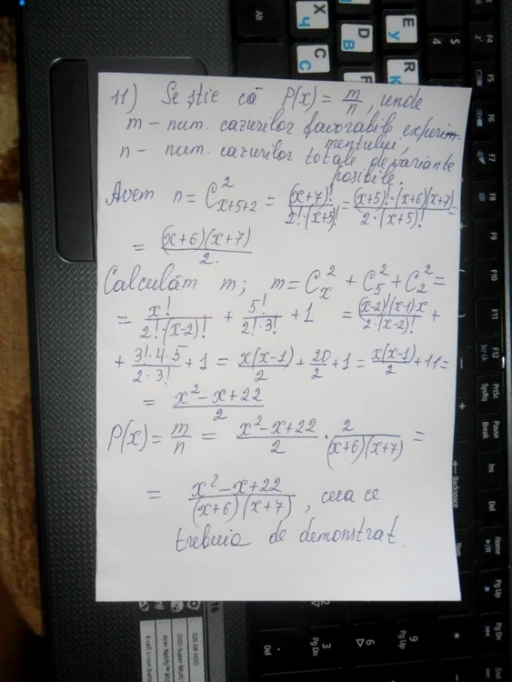 Testul rezolvat la matematică