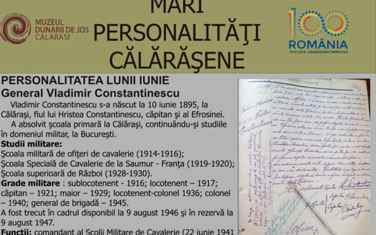 O expoziţie dedicată gen. Vladimir Constinescu este deschisă la muzeu FOTO MDJ