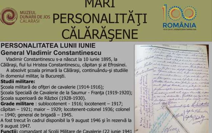 O expoziţie dedicată gen. Vladimir Constinescu este deschisă la muzeu FOTO MDJ