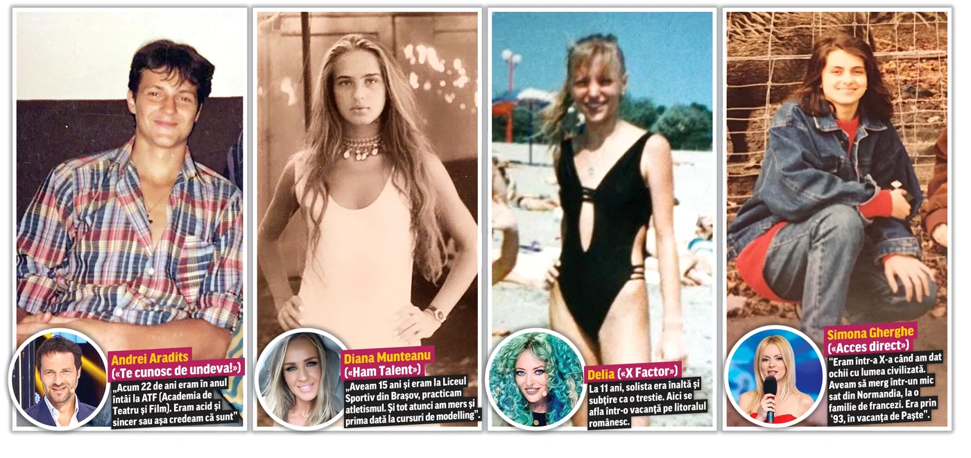 
    Este o mare diferență între look-ul de astăzi al evdetelor și felul în care arătau atunci când făceau primii pași în televiziunefotografii: arhiva personală  