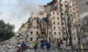 Bloc lovit de o racheta ruseasca jpg