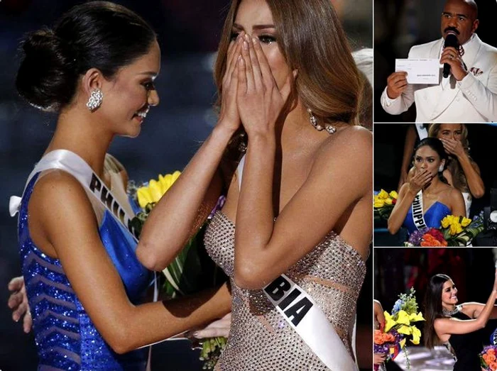 
    Nu, Miss Columbia nu e Miss Universe 2015, deşi a primit coroniţa...Sursa foto: Twitter  